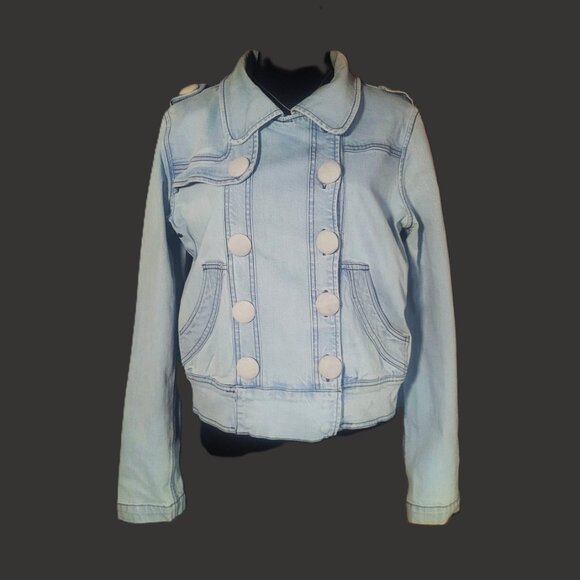Mike & Chris Women's Denim Jacket (Rare) Light Blue Wash - Size L - Picture 7 of 14
